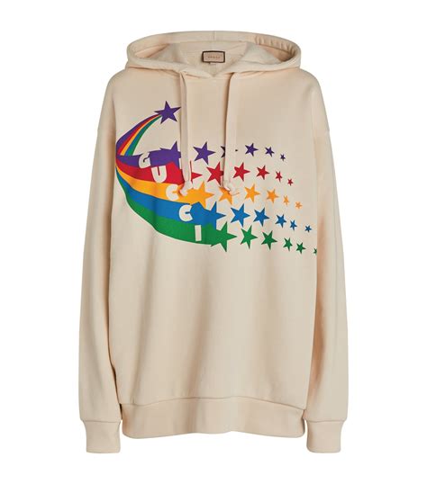 gucci rainbow hoodie|gucci all over print hoodie.